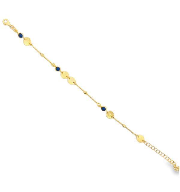 Armband in Silber 925/000 vergoldet mit Zirkonia, Plättchen und Kügelchen