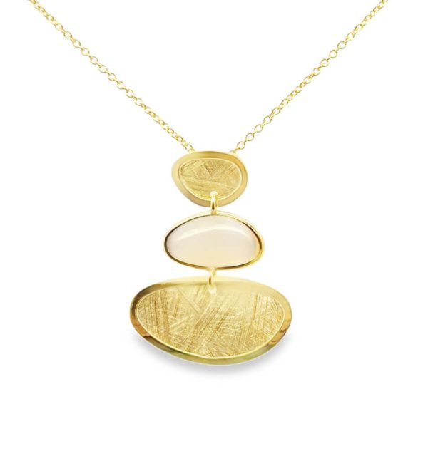 Collier in Silber 925/000 vergoldet mit Rosenquarz