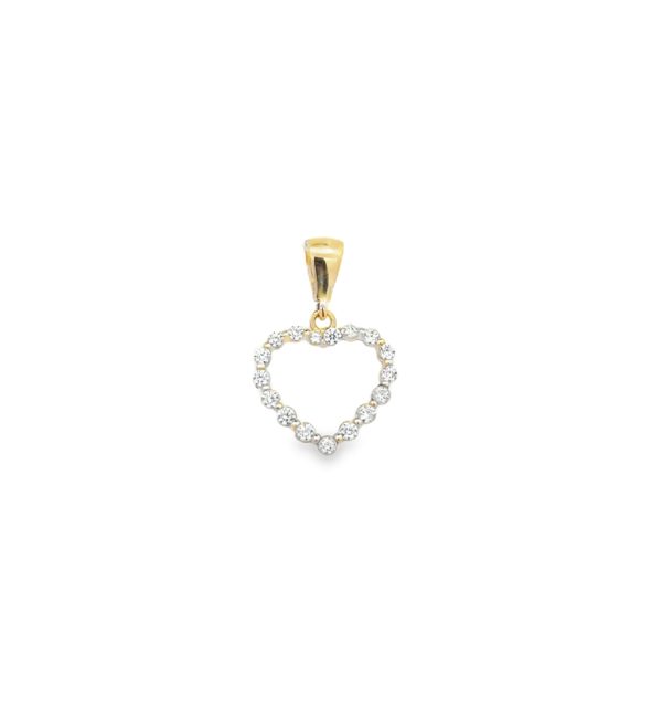 Anhänger aus Gelbgold 585/000 in Herzform mit Zirkonia