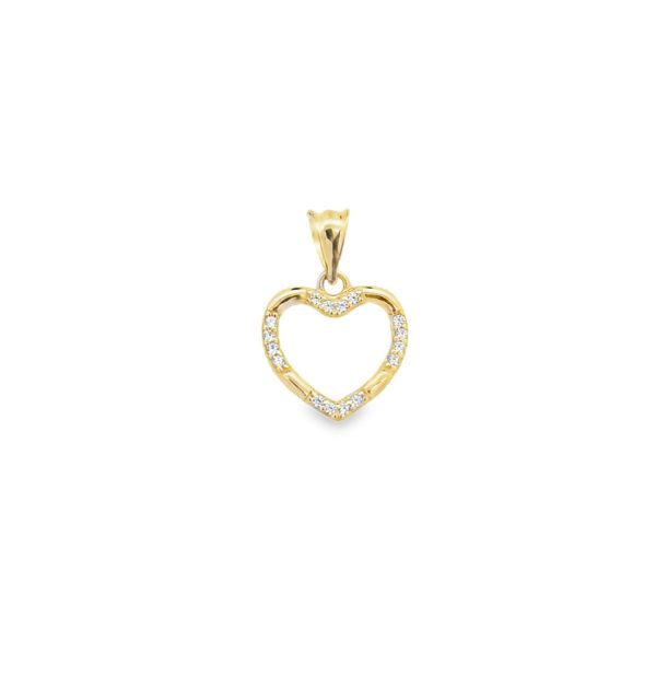 Anhänger aus Gelbgold 585/000 in Herzform mit Zirkonia