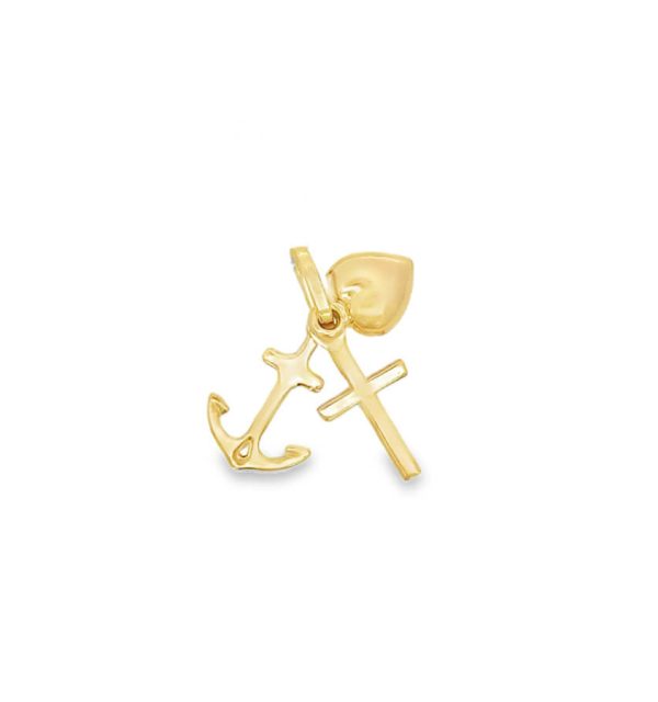 Anhänger in Gelbgold 585/000 Glaube, Hoffnung, Liebe