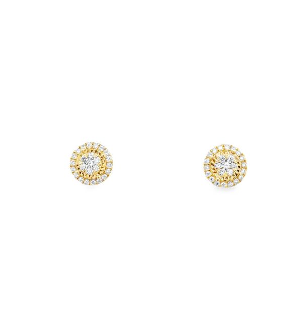 Ohrstecker in Gelbgold 585/000 mit Brillanten im Halo Design