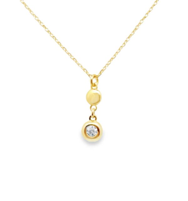 Collier in Silber 925/000 vergoldet mit Zirkonia