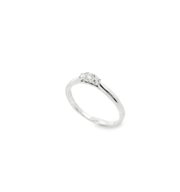 Solitärring in Weißgold 585/000 mit Diamantbesatz