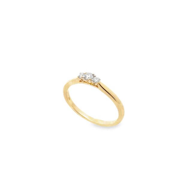 Solitärring in Gelbgold 585/000 mit Diamantbesatz