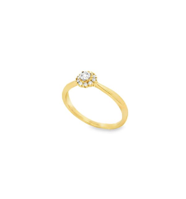 Solitärring in Gelbgold 585/000 mit Diamantbesatz