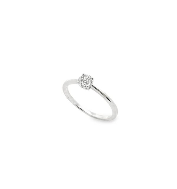 Solitärring in Weißgold 585/000 mit Brillant