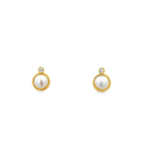 Ohrstecker Gelbgold 585/000 mit Zirkonia und Perle