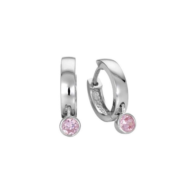 Creole 925/000 Silber mit rosa Zirkonia