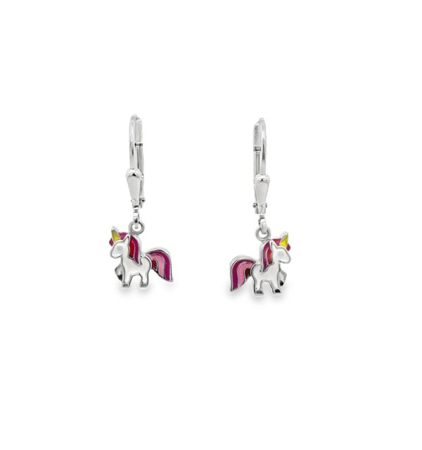 Kinderohrpendel Silber 925/000 Einhorn rosa