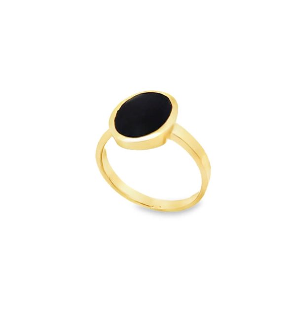 Herrenring aus 585/00 Gelbgold mit Onyx