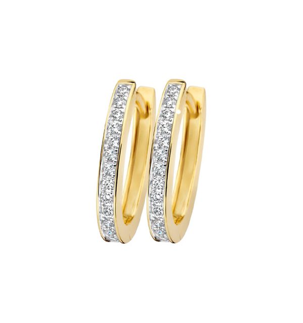 Creolen in Gelbgold 585/000 mit Zirkonia