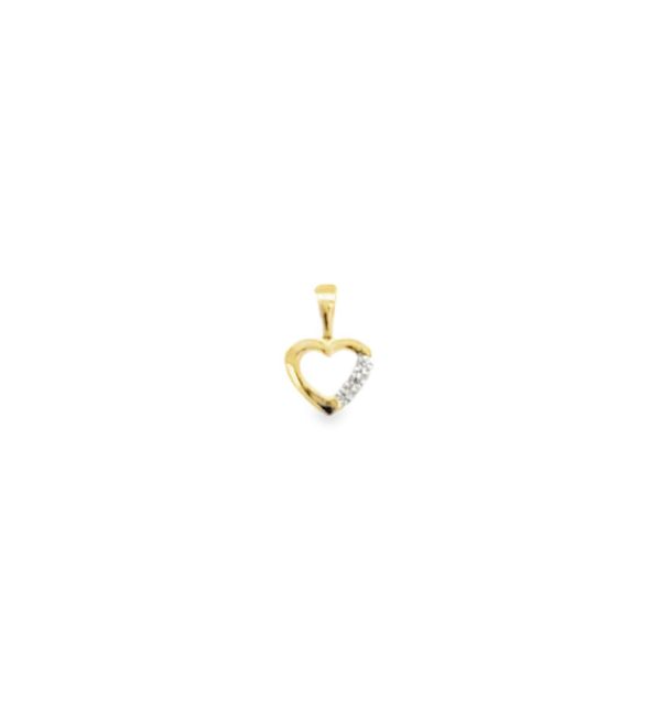 Anhänger aus Gelbgold 585/000 in Herzform mit Zirkonia