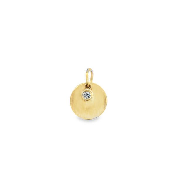 Anhänger Gelbgold 585/000 Plättchen mit Zirkonia
