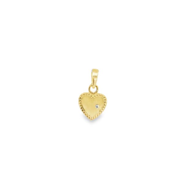 Anhänger aus Gelbgold 585/000 in Herzform mit Zirkonia