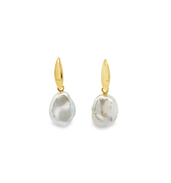 Ohrstecker in Gelbgold 585/000 mit weisser Perle
