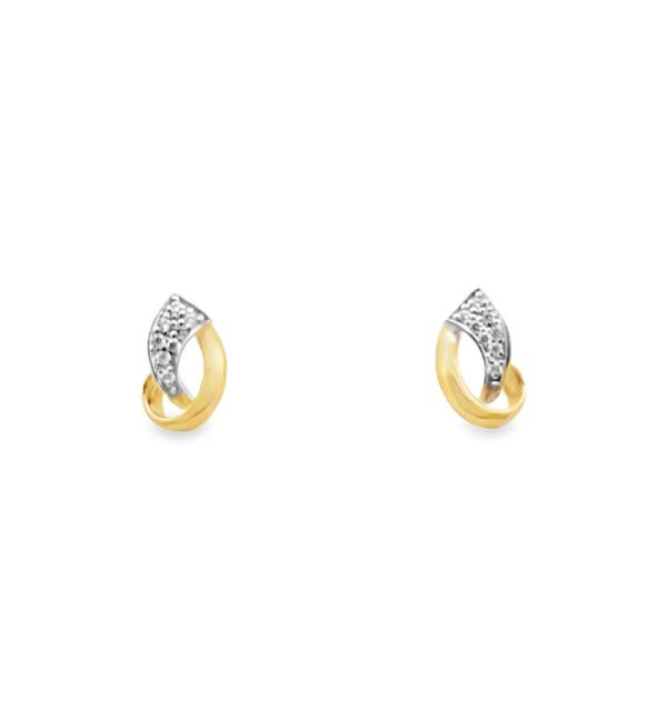 Ohrstecker in Gelb- und Weißgold 585/000 mit Zirkonia