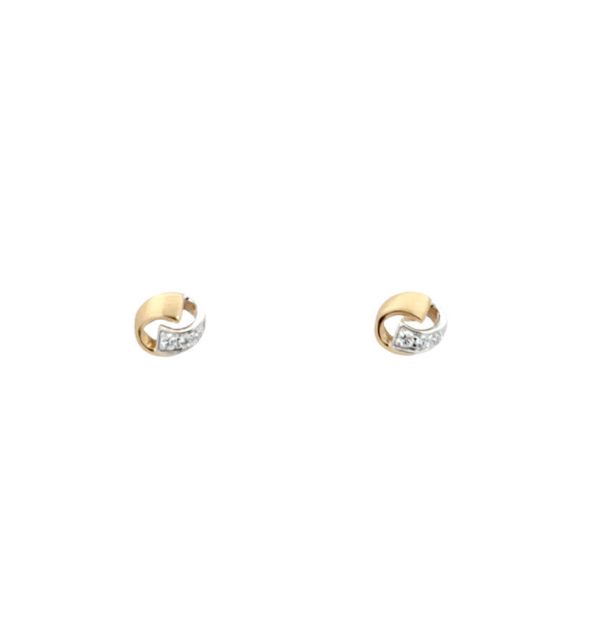 Ohrstecker in Gelb- und Weißgold 585/000 mit Zirkonia