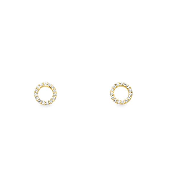 Ohrstecker aus Gelbgold 585/000 mit Zirkoniakreis