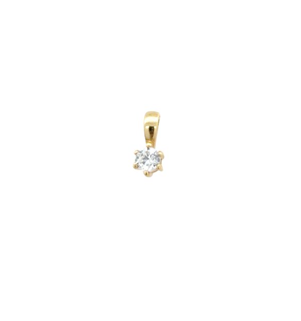 Solitär nhänger aus 585/000 Gelbgold mit Zirkonia