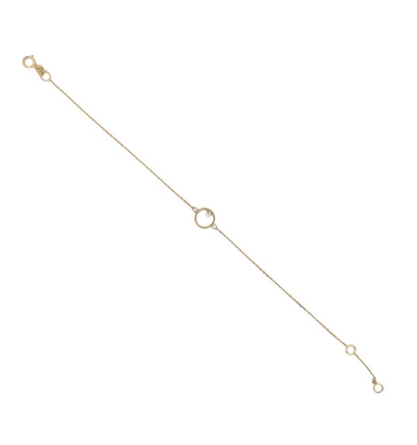 Armband Gelbgold 585/000 mit Kreis und Zirkonia