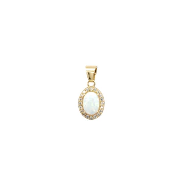 Anhänger aus 585/000 Gelbgold mit Opal und Zirkonia