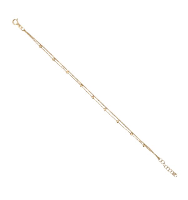 Doppellagiges Armband in Gelbgold 585/000 mit Kügelchen