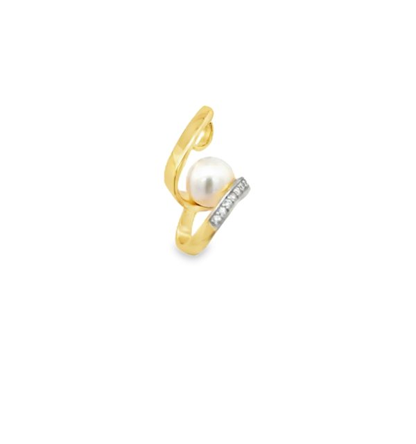 Anhänger aus 585/000 Gelbgold mit Perle und Zirkonia