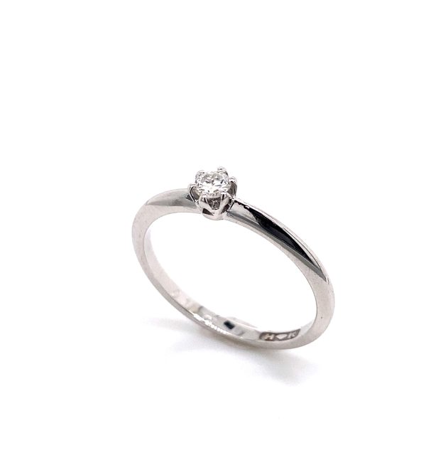 Solitärring in Weißgold 585/000 mit Diamant