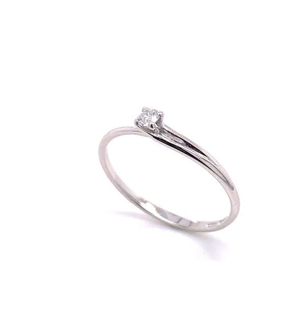 Solitär Ring in Weißgold 750/000 mit Brillant