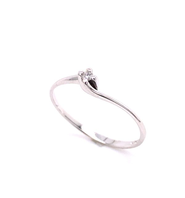 Solitär Ring in Weißgold 585/000 mit Brillant