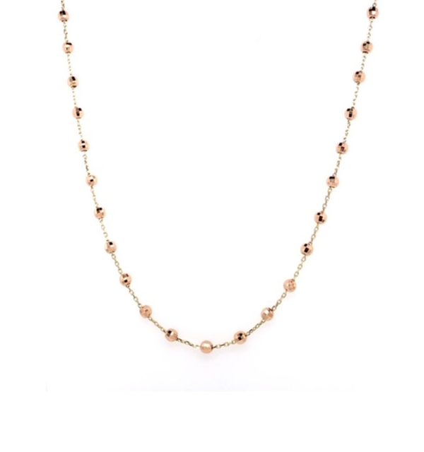 Collier 585/000 Gelbgold mit Kügelchen in Rosègold