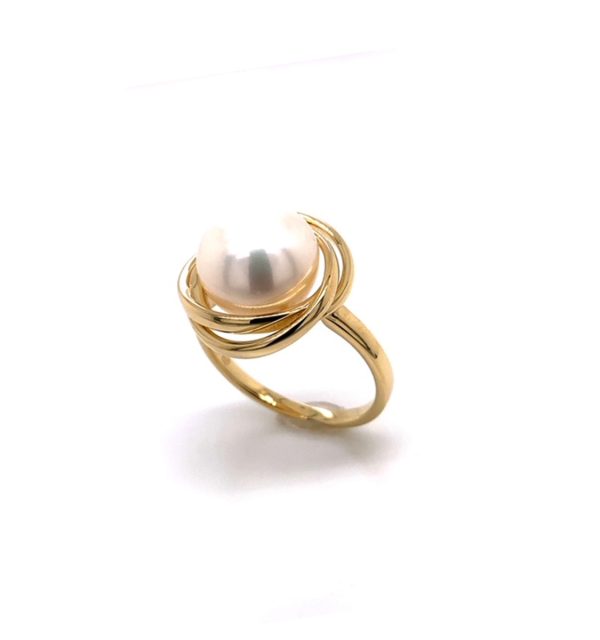 Ring Gelbgold 585/000 mit Süßwasserperle