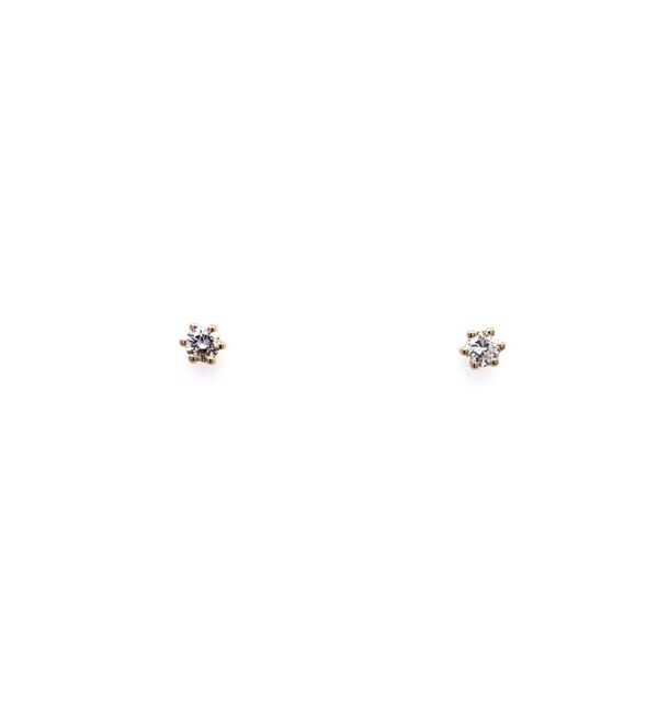 Ohrstecker Gelbgold 585/000 mit Brillant in 6er Krappenfassung