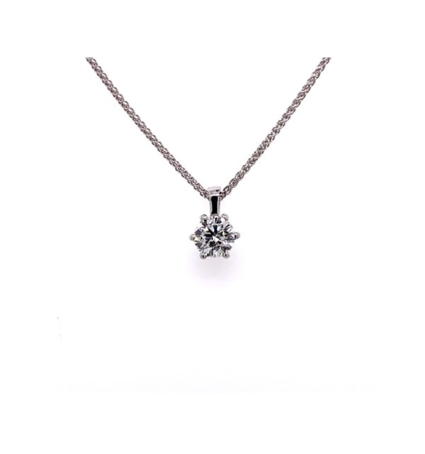 Collier Weißgold 585/000 mit Brillant in 6er Krappenfassung