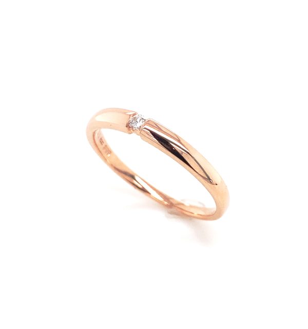 Ring Solitär 585/000 Rosègold mit Diamant