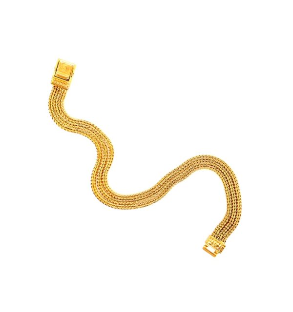 Silberarmband 925/000 vergoldet dreireihig