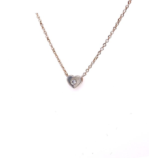 Silbercollier 925/000 mit Herzanhänger und Zirkonia