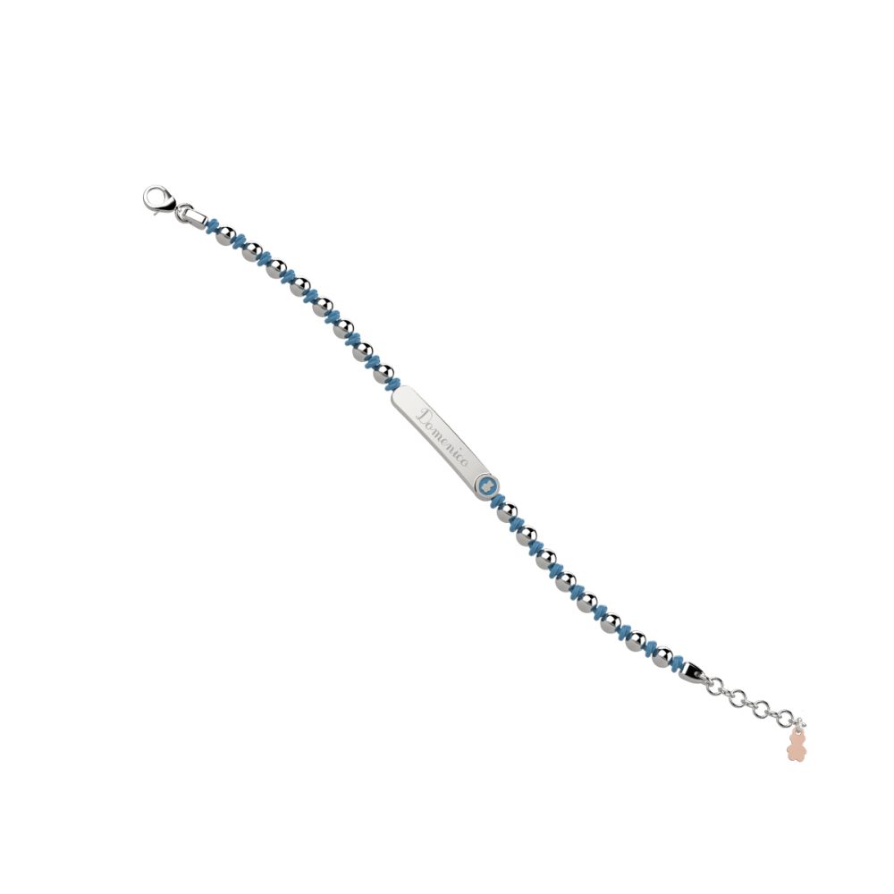 Nanan Armband Bolas mit Namensschild 925/000 Silber