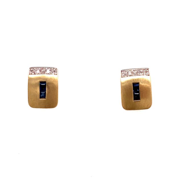 Ohrstecker Gelbgold 585/000 mit Diamant und Safir