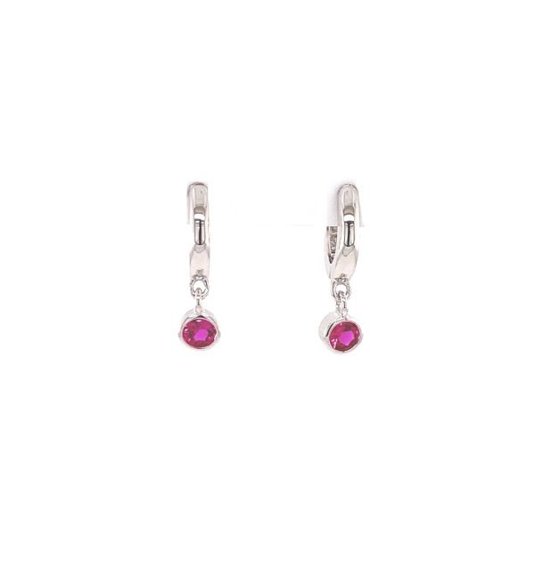 Creole 925/000 Silber mit rosa Zirkonia