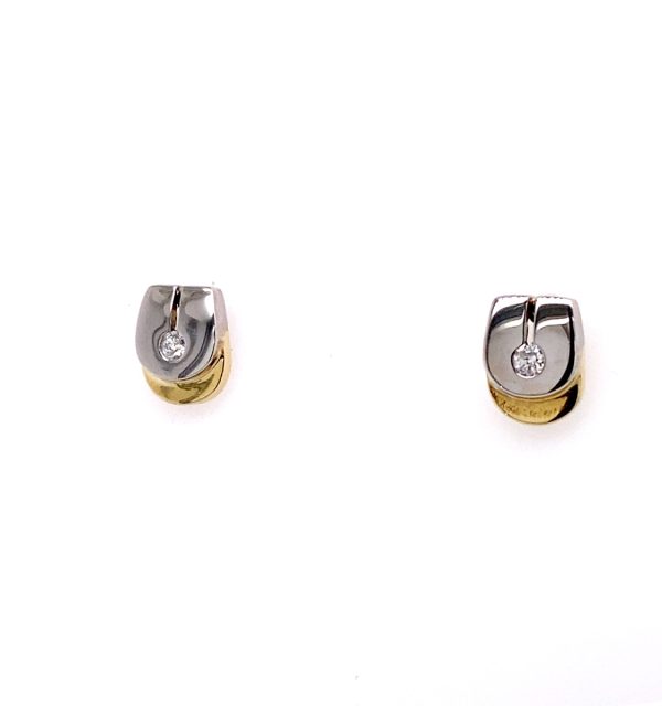 Ohrstecker Gelb- und Weißgold mit Brillant