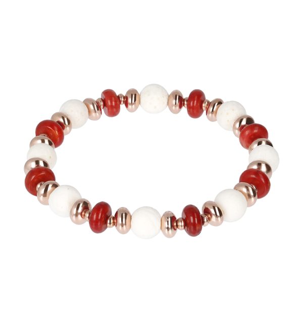 Armband aus roter Koralle und Bambus